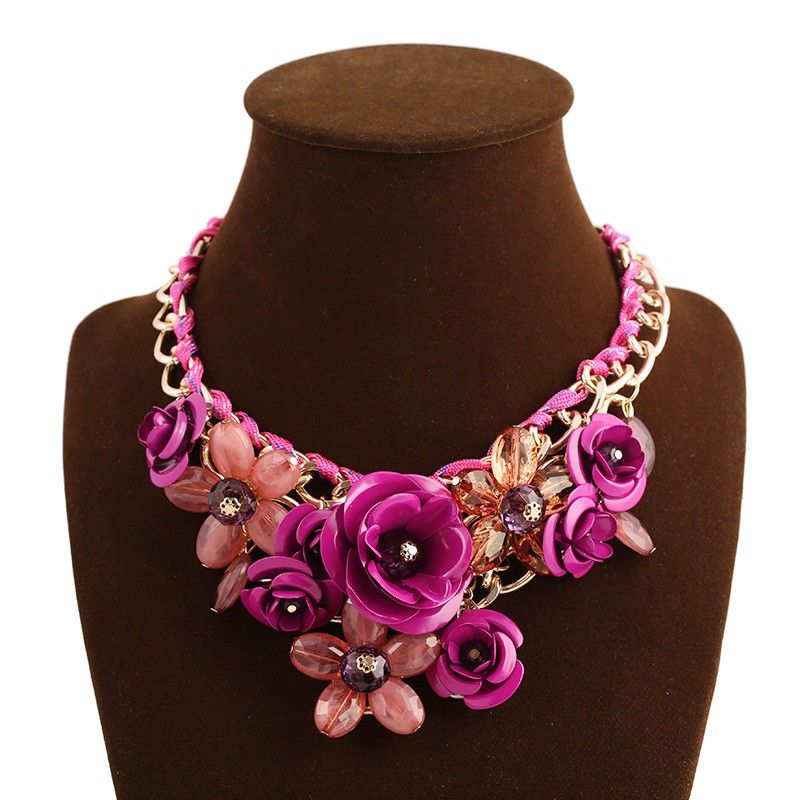 Belle Chaîne De Clavicule / Collier De Déclaration De Forme Florale All-match