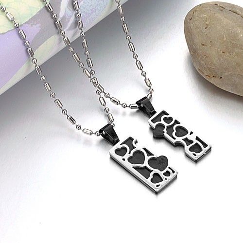 Collier D'amant En Acier Inoxydable Jigsaw Fashion Love (prix Pour Une Paire)