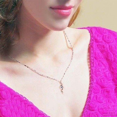 Collier Pour Femme De Luxe En Argent Sterling 925 Avec Émulation De Diamants Ronds