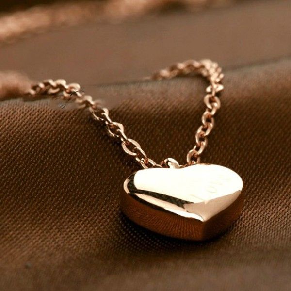 Collier Pour Femme Plaqué Or 18 Carats En Forme De Coeur Sweet Love