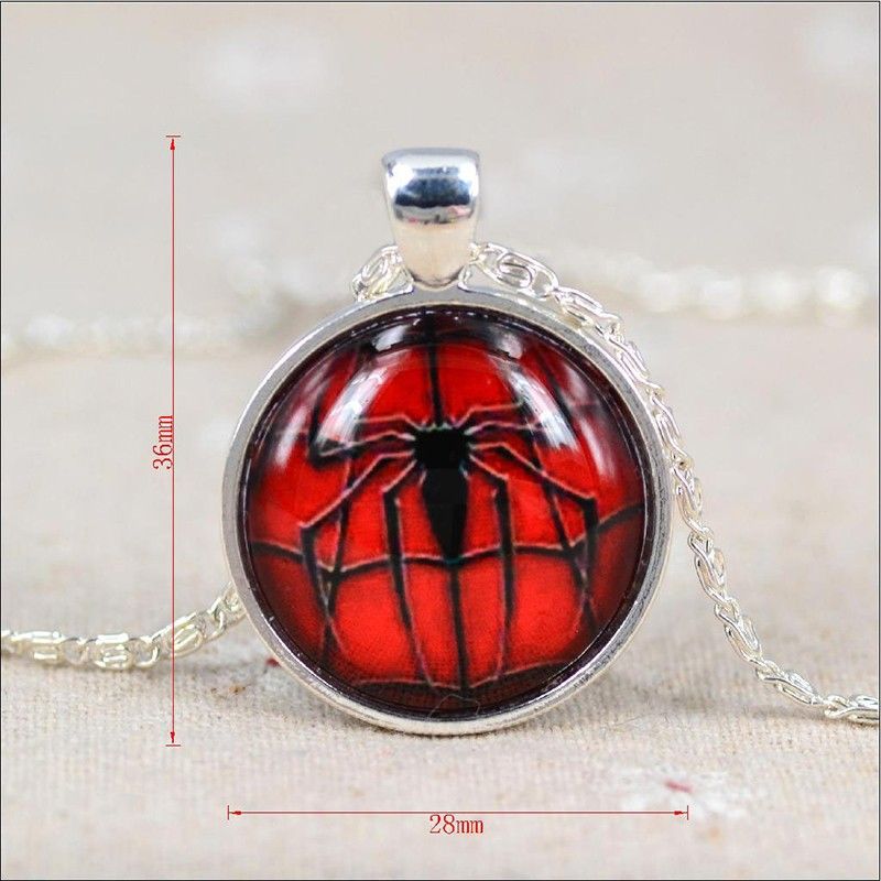 Collier De Pierres Précieuses À Motif D'araignée De Mode Spider-man