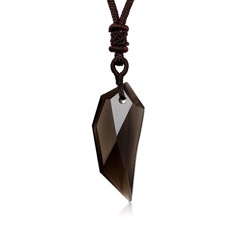 Nouveaux Colliers D'amant De Pendentif D'amulette De Pointe D'obsidienne