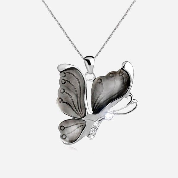 Pendentif En Forme De Papillon Spécial En Forme De Papillon Collier Pour Femme En Argent Sterling 925 Incrusté De CZ