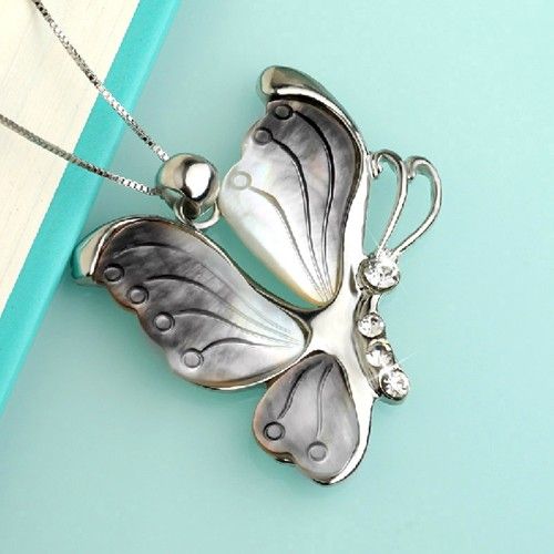 Pendentif En Forme De Papillon Spécial En Forme De Papillon Collier Pour Femme En Argent Sterling 925 Incrusté De CZ