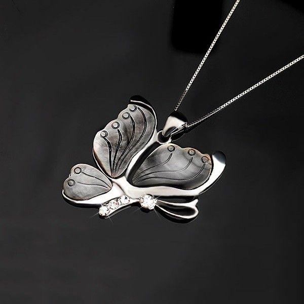 Pendentif En Forme De Papillon Spécial En Forme De Papillon Collier Pour Femme En Argent Sterling 925 Incrusté De CZ