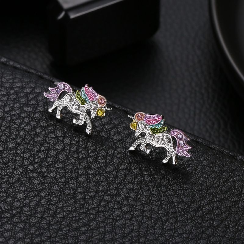 2019 Mode Dessin Animé Mignon Licorne Saint Valentin Anneaux Colliers Boucles D'oreilles Bracelets