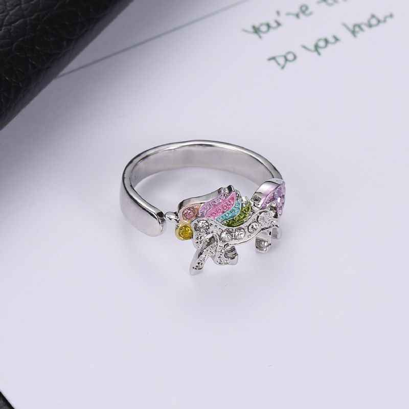 2019 Mode Dessin Animé Mignon Licorne Saint Valentin Anneaux Colliers Boucles D'oreilles Bracelets