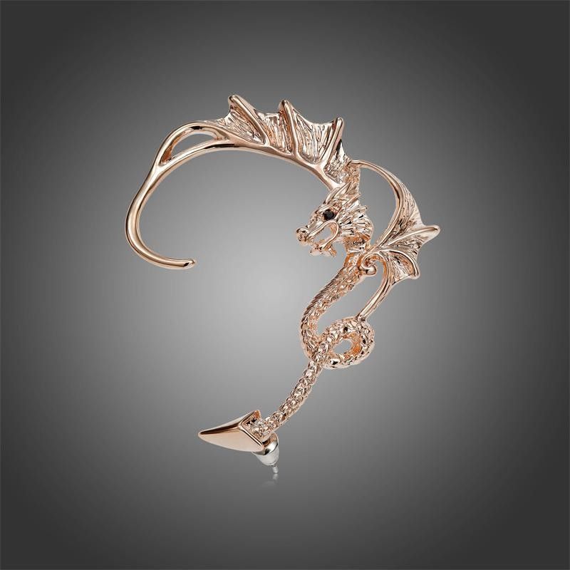 Manchette D'oreille Pour Femme En Alliage Plaqué Or Super Cool Flying Dragon