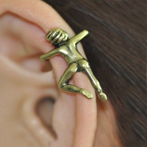 Unique Gothic Figure Non Piercing Oreille Allergic Free Single Women Ear Cuff