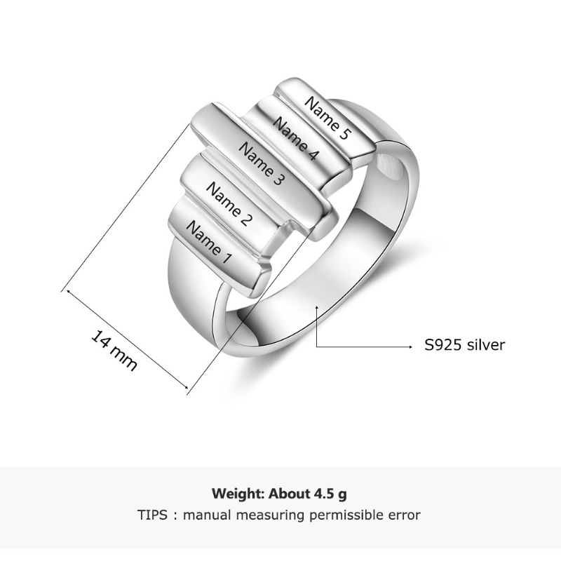 Anneaux De Pierre De Naissance Anneaux De Mères En Argent Sterling 925 Personnalisé Pierre De Naissance Famille Anneau De Zircone Cubique Cadeau De Fête Des Mères