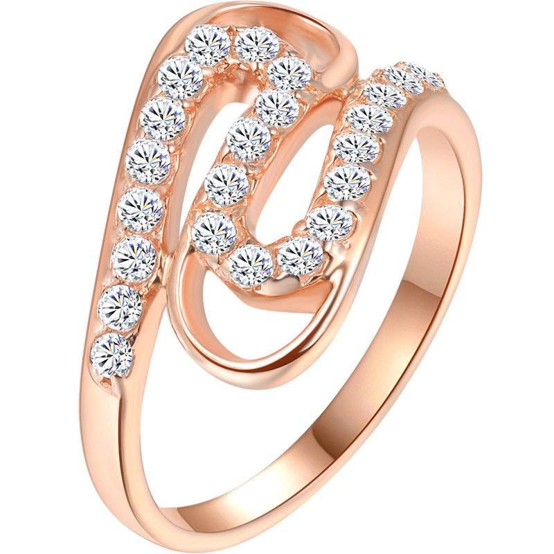 0.03 Carat Simulé Fiançailles / Mariage / Promesse En Or Rose Bague Pour Elle