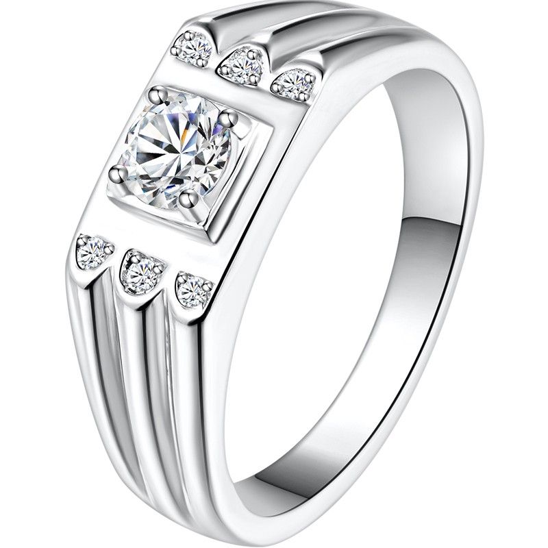 0.3 Carat Simulé Bague De Fiançailles / Mariage / Promesse De Diamant Pour Lui