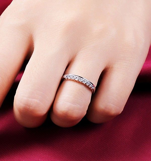 0.3 Carat X 9 Bague De Fiançailles / Mariage / Promesse En Diamant Simulé Pour Elle