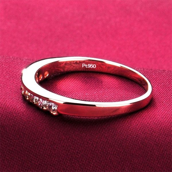 0.3 Carat X 9 Fiançailles / Mariage / Promesse De Diamant Simulé Bague En Or Rose Pour Elle