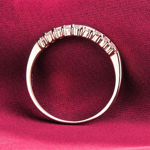 0.3 Carat X 9 Fiançailles / Mariage / Promesse De Diamant Simulé Bague En Or Rose Pour Elle