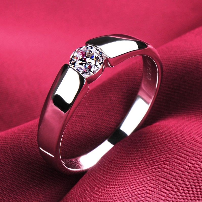 0.39 Carat Simulé Bague De Fiançailles / Mariage / Promesse De Diamant Pour Lui