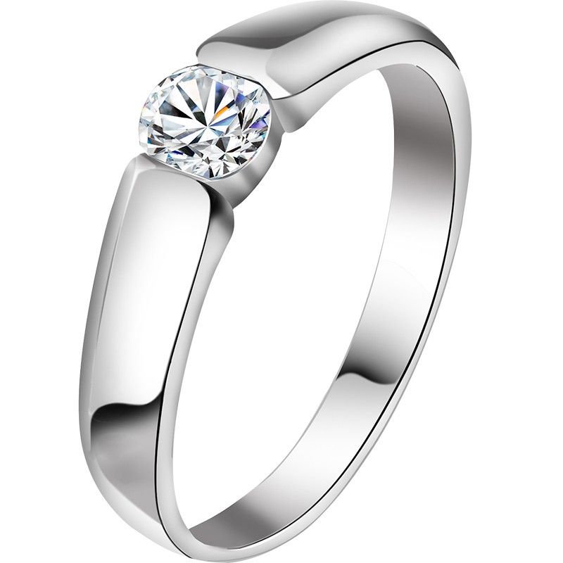 0.39 Carat Simulé Bague De Fiançailles / Mariage / Promesse De Diamant Pour Lui