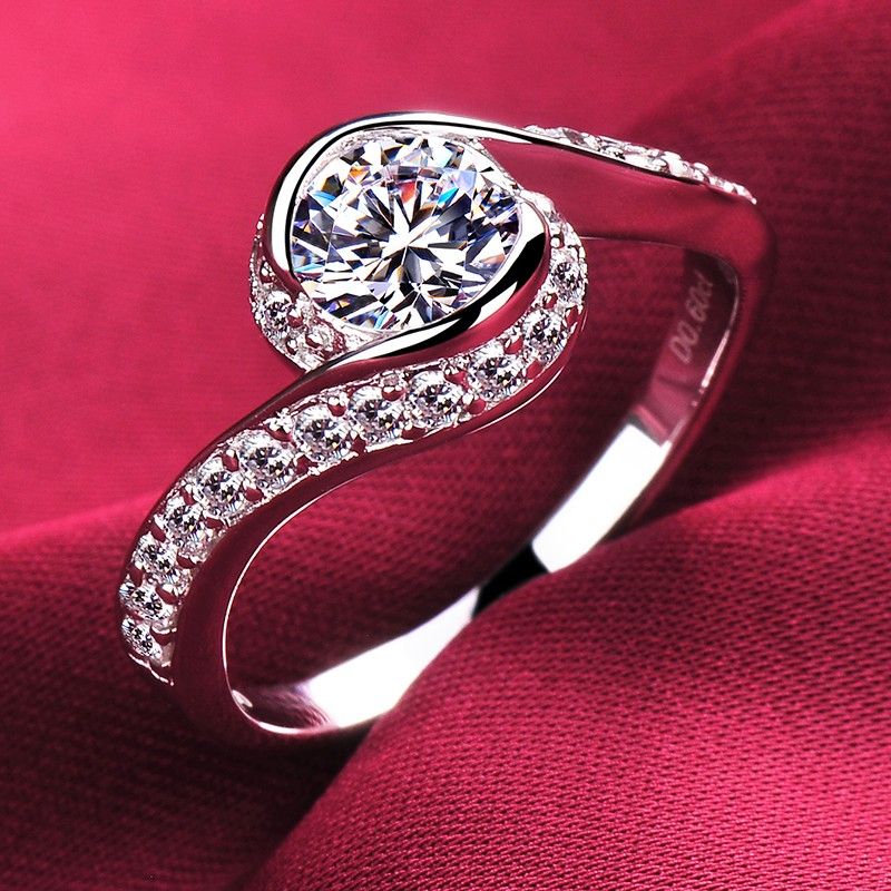 0.4 Carats Engagement Diamant Simulé / Mariage / Anneau De Promesse Pour Elle