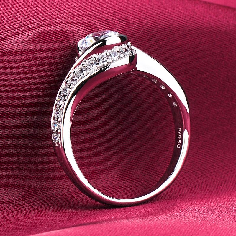 0.4 Carats Engagement Diamant Simulé / Mariage / Anneau De Promesse Pour Elle