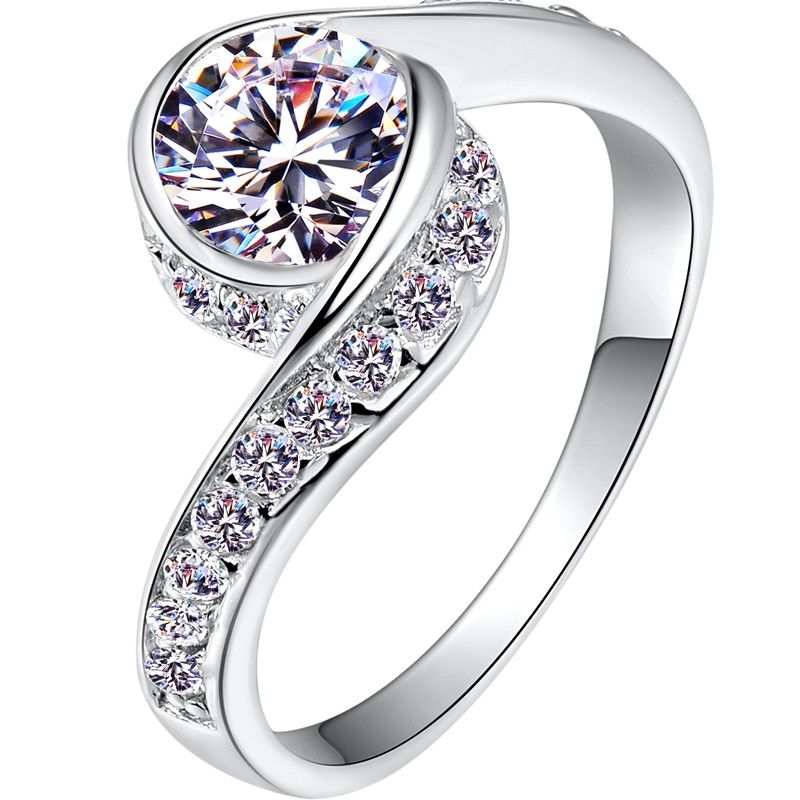 0.4 Carats Engagement Diamant Simulé / Mariage / Anneau De Promesse Pour Elle