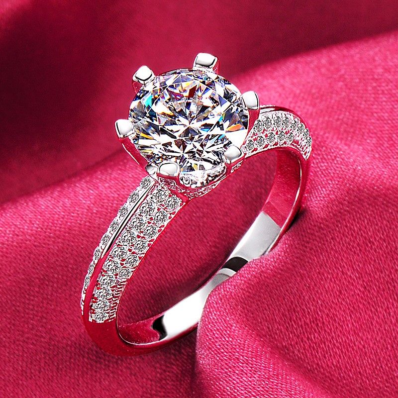 0.6 - 2.0 Carats Simulé Bague De Fiançailles / Mariage / Promesse De Diamant Pour Elle