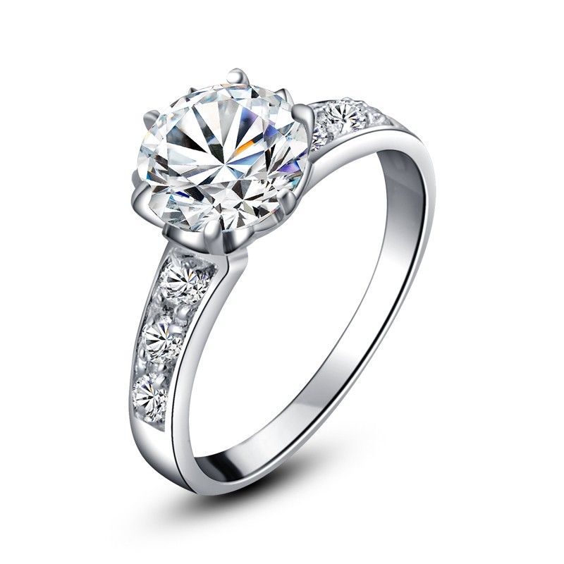 0.6 - 2.0 Carats Simulé Bague De Fiançailles / Mariage / Promesse De Diamant Pour Elle