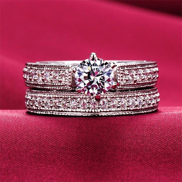 0.6 Carat Simulé Bague De Fiançailles / Mariage / Promesse En Diamant Pour Elle