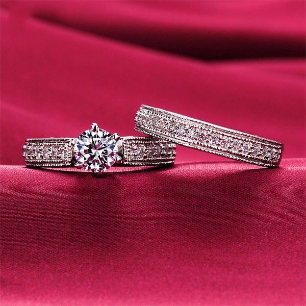 0.6 Carat Simulé Bague De Fiançailles / Mariage / Promesse En Diamant Pour Elle