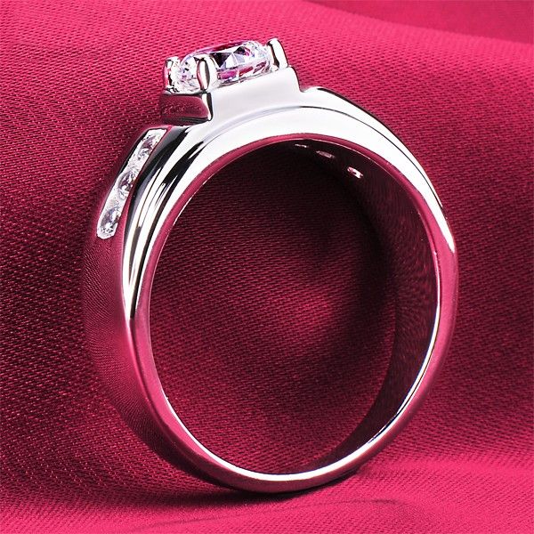 0.6 Carat Simulé Bague De Fiançailles / Mariage / Promesse De Diamant Pour Lui