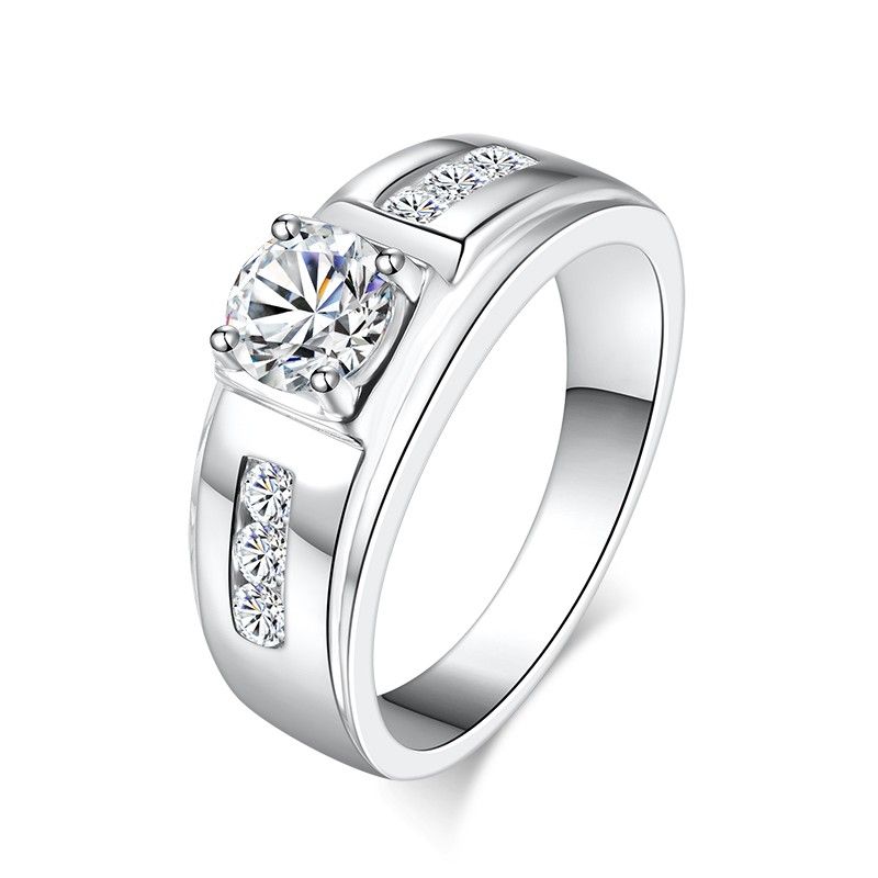 0.6 Carat Simulé Bague De Fiançailles / Mariage / Promesse De Diamant Pour Lui