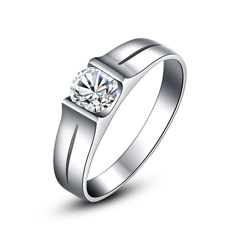 0.6 Carat Simulé Bague De Fiançailles / Mariage / Promesse De Diamant Pour Lui