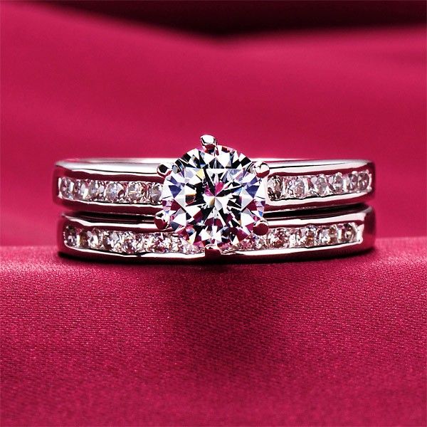 0.8 Carat Simulé Bague De Fiançailles / Mariage / Promesse En Diamant Pour Elle