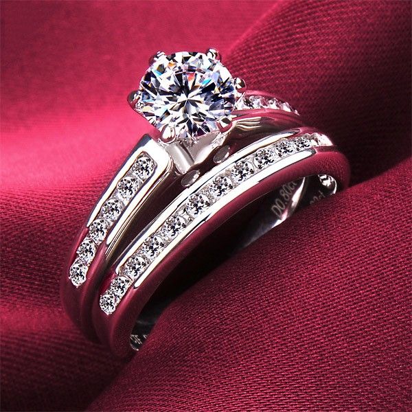 0.8 Carat Simulé Bague De Fiançailles / Mariage / Promesse En Diamant Pour Elle