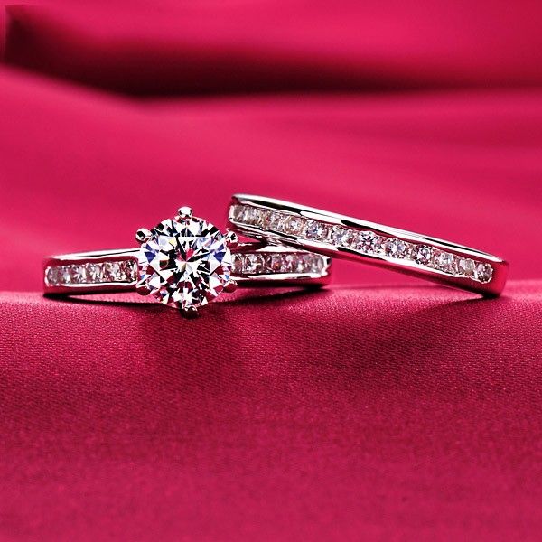 0.8 Carat Simulé Bague De Fiançailles / Mariage / Promesse En Diamant Pour Elle