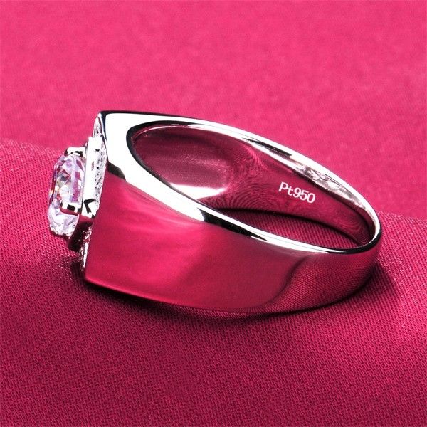 0.8 Carat Simulé Bague De Fiançailles / Mariage / Promesse De Diamant Pour Lui