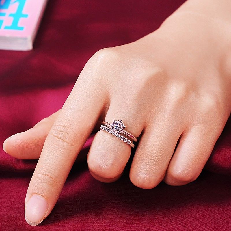 1.0 Carat Simulé Bague De Fiançailles / Mariage / Promesse En Diamant Pour Elle