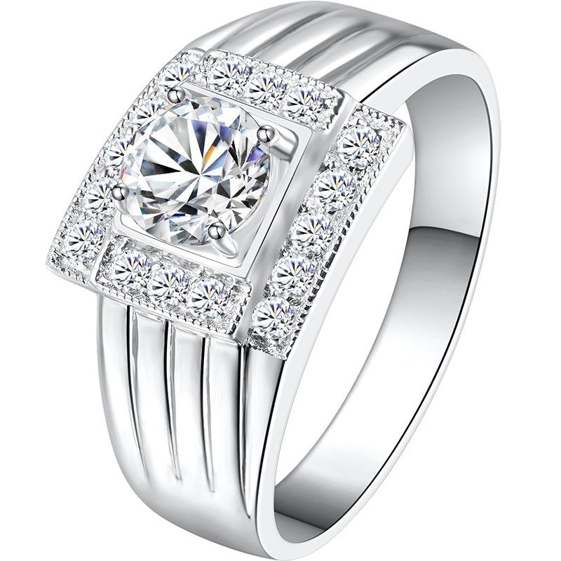 1.0 Carat Simulé Bague De Fiançailles / Mariage / Promesse De Diamant Pour Lui