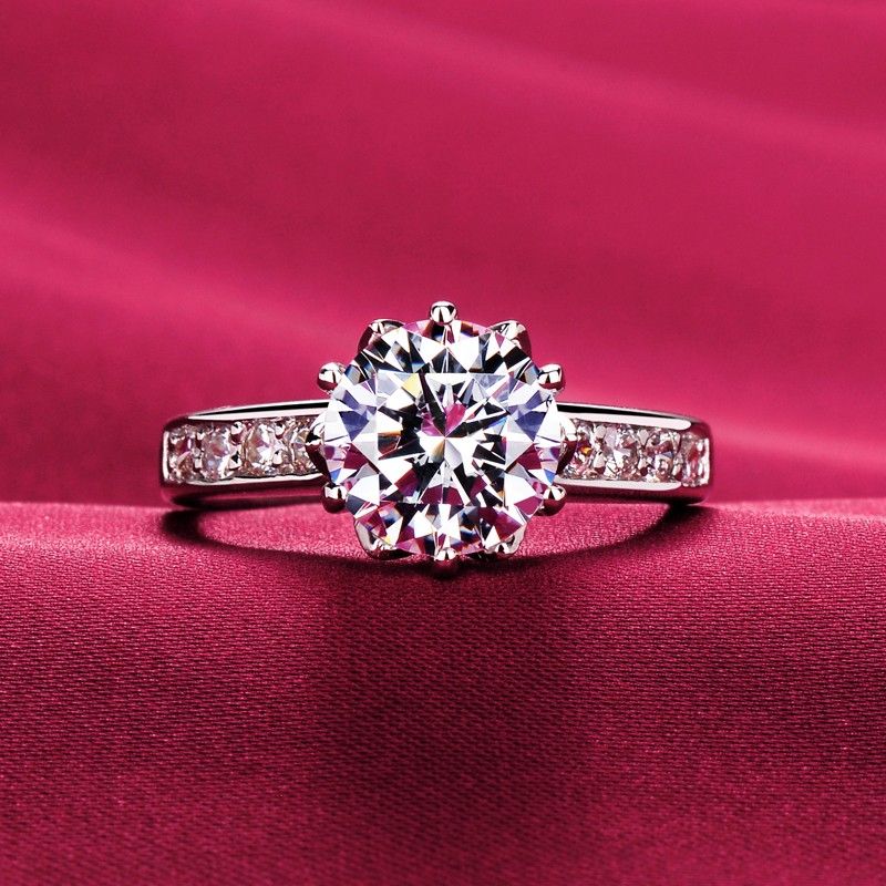 2.0 Carats Simulé Bague De Fiançailles / Mariage / Promesse De Diamant Pour Elle