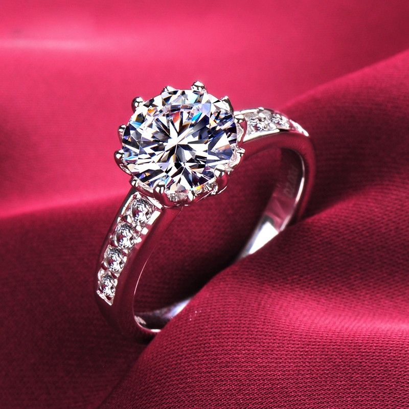 2.0 Carats Simulé Bague De Fiançailles / Mariage / Promesse De Diamant Pour Elle