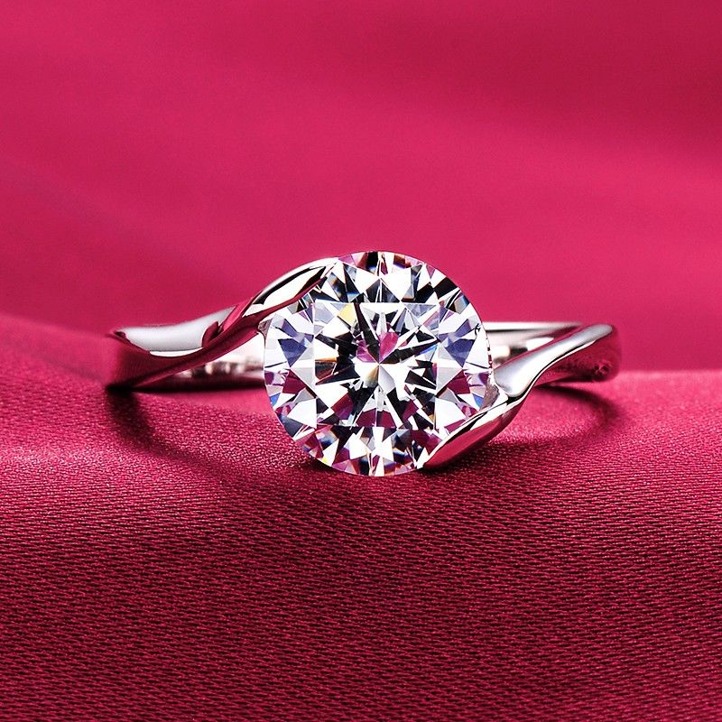 2.0 Carats Simulé Bague De Fiançailles / Mariage / Promesse De Diamant Pour Elle