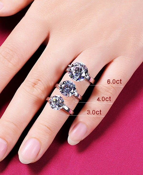 3.0 - 6.0 Carats Simulé Bague De Fiançailles / Mariage / Promesse De Diamant Pour Elle