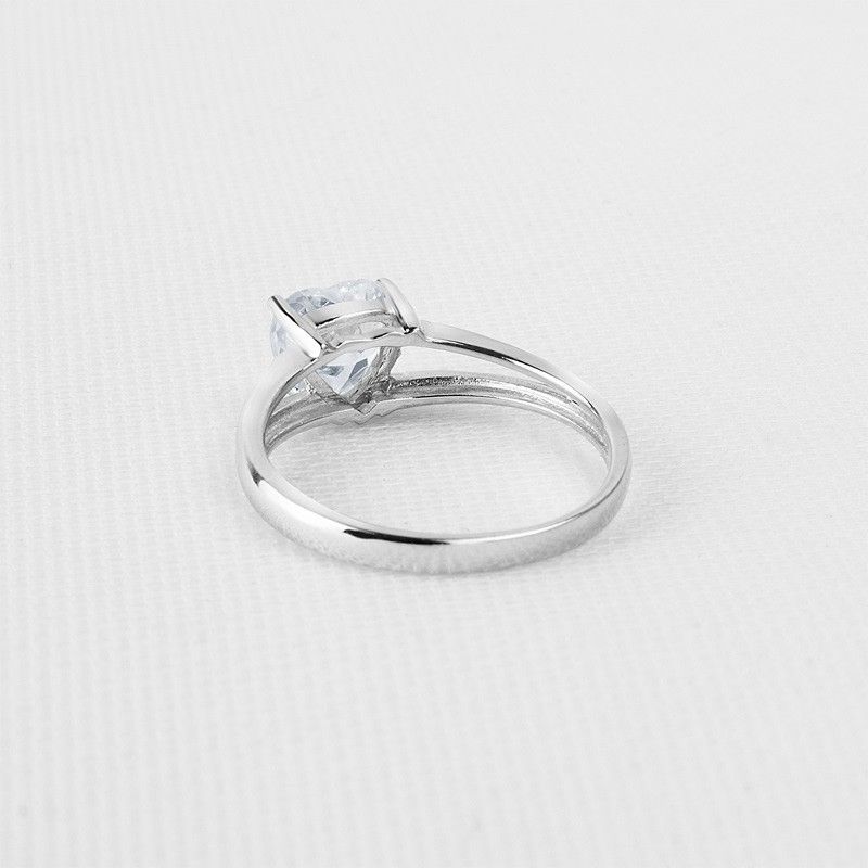 5a Bague De Fiançailles En Argent Sterling 925 En Forme De Cœur Avec Zircon Brillant