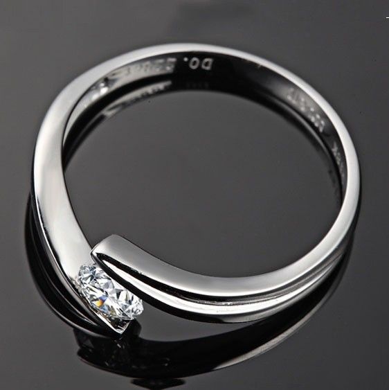 925 Argent Incrusté Lettrage Simple Erreur Bras Pincement Bague De Couple