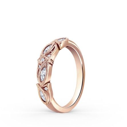 Alliance Diamant En Or Rose Pour Femme