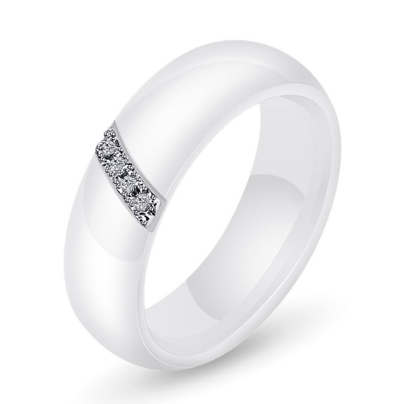 Anneau En Nano Céramique Simple Anneaux De Couple En Zircone Aaa Noir Et Blanc (prix Pour Une Paire)