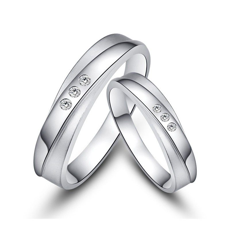 Anneaux De Couple En Argent Sterling 925 Avec Lettrage Créatif Unique Classique