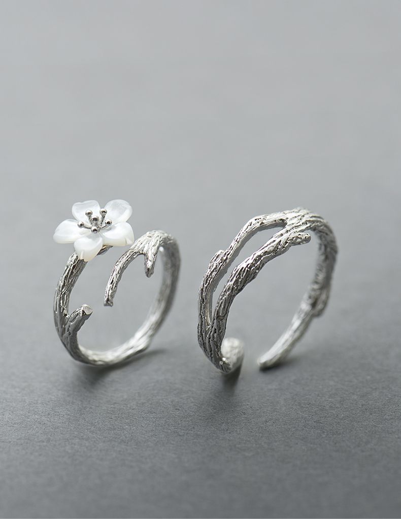 Anneaux De Couple Cerises Simples En Argent Sterling De Conception Originale