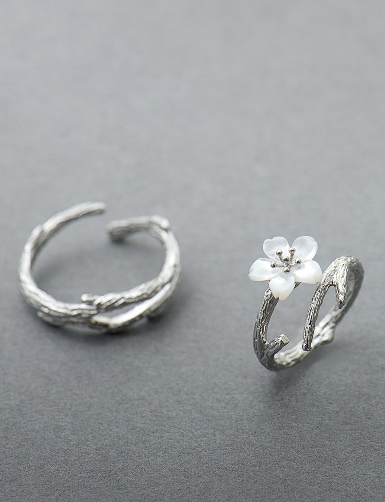 Anneaux De Couple Cerises Simples En Argent Sterling De Conception Originale