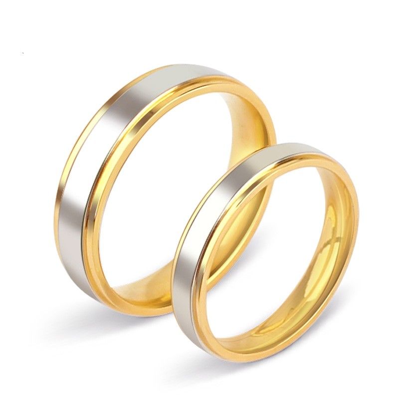 Anneaux De Couple De Mariage Gravés Créatifs Originaux 18k