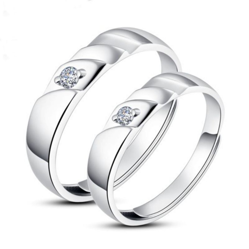 Anneaux De Couple D'ouverture Ajustables En Argent 925